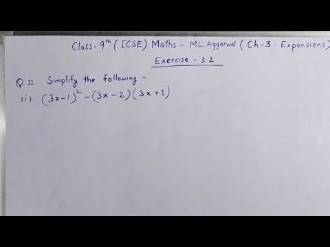 Ch- 3 Expansions ex.3.1 Q.11 #class 9th Maths ICSE ML AGGARWAL Solutions #exercise 3.1 Q.11solution.