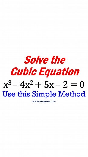 3 comments | How to Solve Cubic Equations using the Total Sum Method https://www.facebook.com/share/v/1NSFxsA2AH/ | PreMath | Facebook