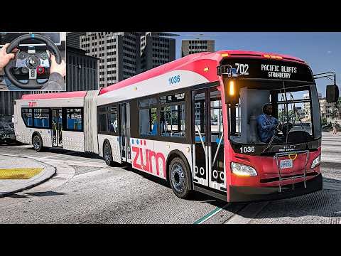 GTA 5 Working as Articulated City Bus Driver | New Flyer XD60 | Steering Wheel Gameplay
