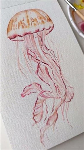 watercolour jellyfish 🪼 tutorial coming soon 🌟 ocean inspired painting 🖌️