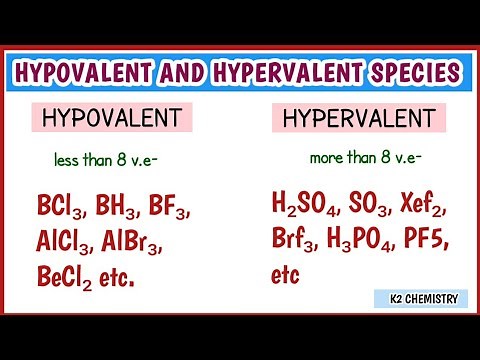 hypovalent and hypervalent species l chemistry l chemical bonding l