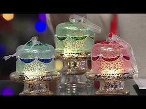 Set of 3 Illuminated Mercury Glass Mini Cakes by Valerie on QVC