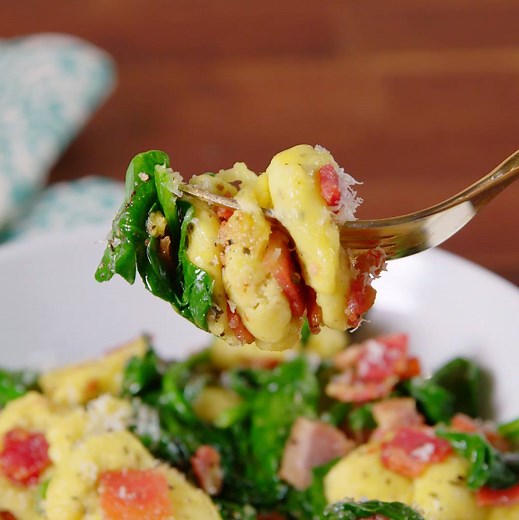 This low-carb Magic Gnocchi has no pasta in it at all. Full recipe: http://dlsh.it/s0BkfYC | Delish