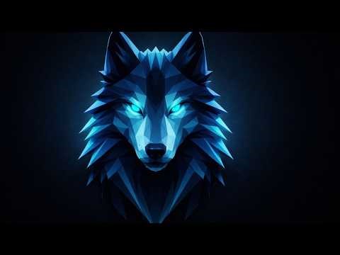 Blue Wolf Glowing Eyes – Low Poly Dark Art | 4K Aesthetic Loop for Frame TV & Bedroom Wall