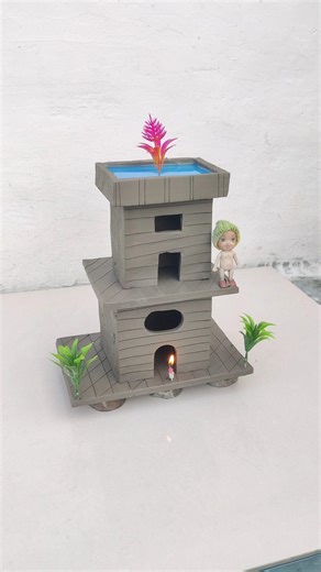 destroying a beautiful miniature clay house 😱#shorts