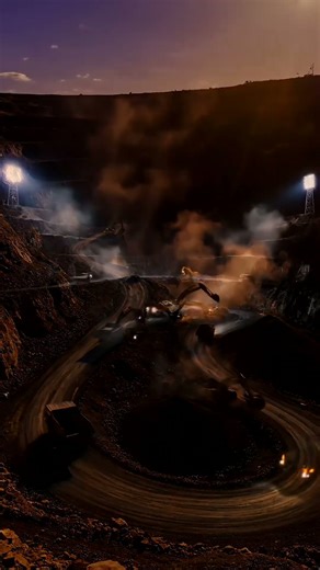 Epic Open-Pit Mining: Day to Night Transformation! 🏗️