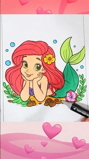 Coloring Ariel, The Little Mermaid