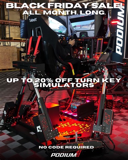 You’ve seen what real racing feels like. Now’s your chance to own it. Podium 1 rigs rarely go on sale. Get up to 20% off Turnkey Racing Simulators engineered for precision and performance. | Podium 1 Racing