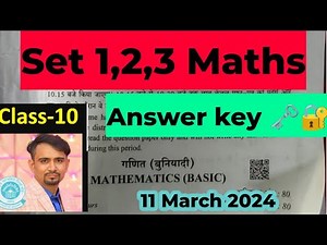cbse class 10 basic maths set 1,2,3 answer key 2024 /maths paper solution class 10 #cbse2024