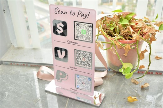 Acrylic Payment Sign - QR Code for Venmo, Cashapp, Paypal | Scan to Pay Sign for Small Business, Pop up Shop & Retail - Etsy