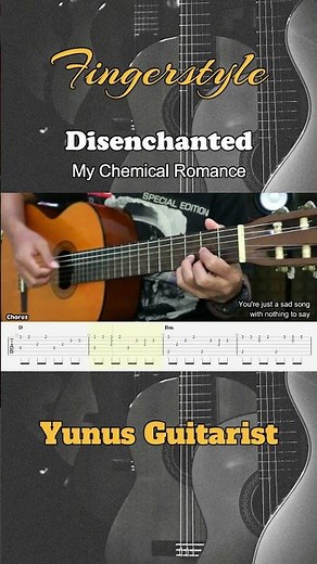 Disenchanted - My Chemical Romance - Fingerstyle Guitar Tutorial + TAB & Lyrics