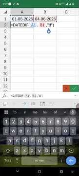 How to calculate the difference between two dates in Microsoft Excel#excel #msexceltutorial