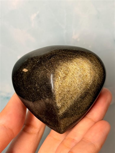 Golden Obsidian Palm Stone, 100g, 2.28'' Wide | Protective Crystal - Etsy