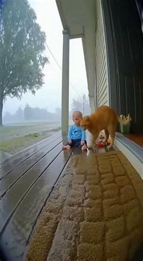 🐱💧 Flood Waters Rise — Cat Becomes a Lifesaver! #babyrescue #viralshorts