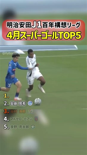 明治安田J1百年構想リーグ4月スーパーゴールTOP5