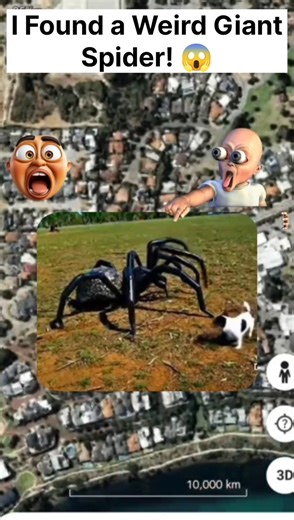 I Found a Weird Giant Spider! 😱on google earth 🌎#realdarkmysteryx #funny #horror