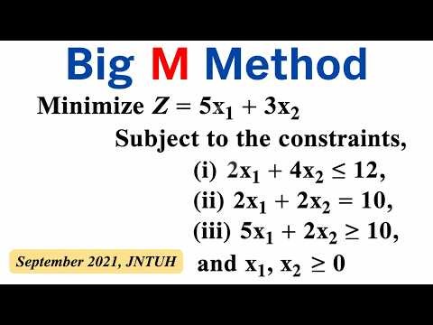 Big M Method Made Easy | Minimization Problem Solved Step-by-Step | JNTUH Previous Question | OR
