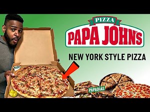 Papa Johns Pizza NEW Epic Stuffed Crust (NY Style Pizza) Papadia Taste Test MUKBANG Review