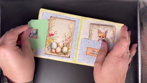 Easter Paper Bag Mini Album 5x5 Handmade Scrapbook Velvet Ribbon Photo Album Spring Junk Journal Gift Interactive Album - Etsy