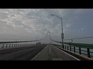 Mackinac Bridge in fog - 4K Test