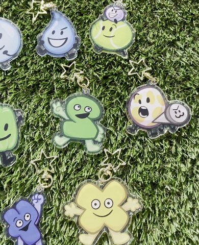 BFDI Keychains - 2.5" Acrylic - Firey, Bubble, Teardrop, Golfball, Tennisball, Black Hole, Gelatin, Two, Naily, Eggy, Winner, Loser, Four, X - Etsy