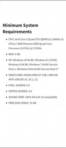 GTA 5 minimum system requirements and recommended system requirements