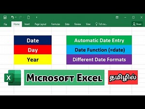 Excel Date Functions in Tamil - Date Format in Excel in Tamil - Just Haran