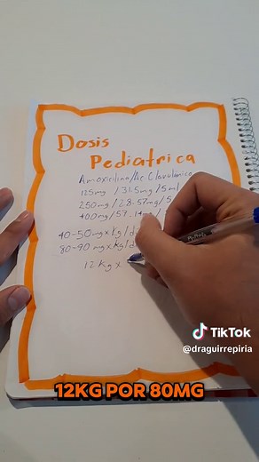 Cómo calcular dosis pediátrica de amoxicilina