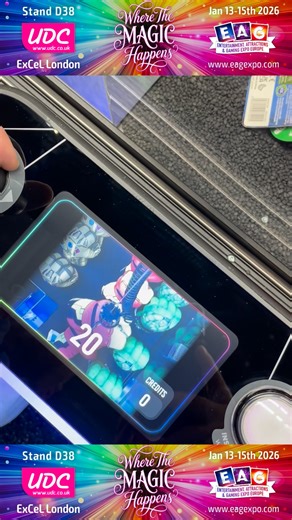 UDC & ELAUT present the E-Claw 2.0 Next Generation crane game at EAG 2026. Come see the future of claw machines at ExCeL London. Tomorrow is the last day of the expo, so don't miss out! #excellondon #TeamUDC #EAG2026 #EAGexpo #clawmachine #cranegames #arcadegames #amusements #arcadegames | UDC