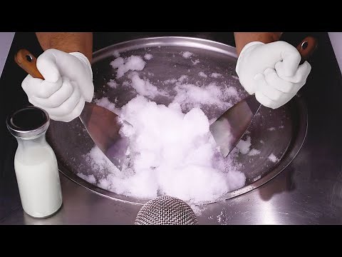Snow Ice Cream Rolls - how to make Snow to Ice Cream | oddly satisfying cold & frozen iced Food ASMR