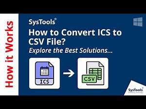 Convert ICS to CSV | iCalendar File to CSV Converter | Export ICS File to CSV Easily