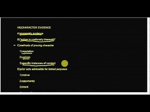 The Rules of Evidence: Character Evidence
