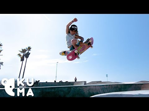 Awesome Kids - 9 Year Old Pro Skateboarder Destroys the Venice Skatepark 🤯