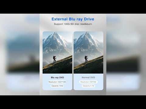 Review: External Blu ray Drive for Laptop Portable Blu Ray Burner USB 3.0 Type-C CD/BD Disc Dr...