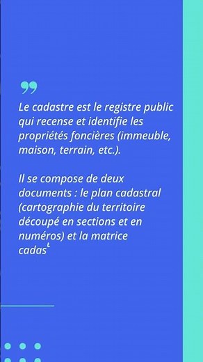 Le cadastre, c'est quoi ?