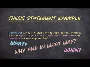 Thesis Statements in 3 Minutes (Tutor Talks - Building an Essay)