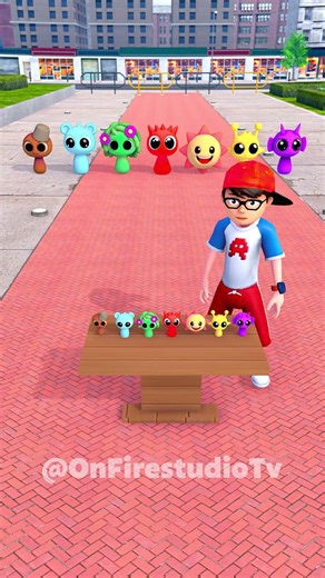 Tap the Colors! 🌈 Coloring All Sprunki OC in Rainbow! #animation