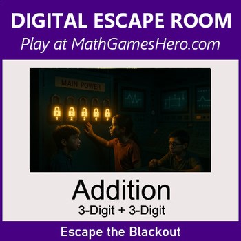 3-Digit Addition | Digital Math Escape Room Game