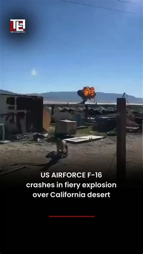 The Filtered Feed on Instagram: "Heart-pounding footage from the California desert shows a US Air Force F-16 fighter jet spiraling out of control before slamming into the ground in a massive fireball near the Owens Lake salt flats. The dramatic crash, captured on video amid rugged mountains and a curious dog in the foreground, highlights the high-stakes world of military aviation. Good news: The pilot successfully ejected and was rescued unharmed, with early reports suggesting a possible GE engi