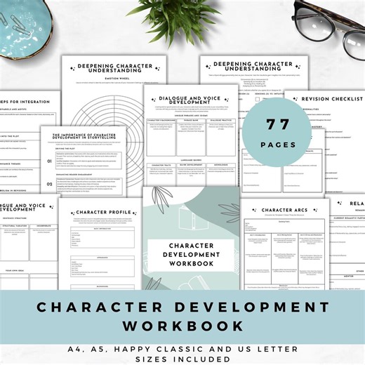 Novel Writing Workbook Character Development Worksheets for Character Arc Guide Printable Author Planner Creative Writing Journal - Etsy