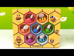 Teach Toddlers Colors and Counting with Toy Bees and Beehive!