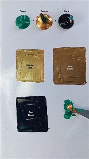 Green + Copper + Black = THIS? 🤯🎨 (Wait for the FINAL color 😳)#colormixing #shorts#satisfying #viral