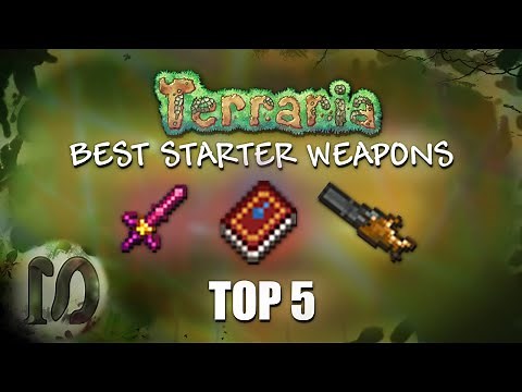 Terraria 1.3.5 - Top 5 BEST STARTER (pre-hardmode) WEAPONS (OVERPOWERED) - DEFEAT ANY PHM BOSS