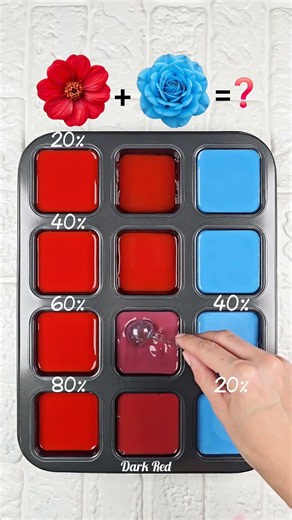 Red and Light Blue Color Palette♥️🩵 #colorconcept #satisfying #colorpalette #colormixing #relaxing