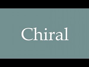 How to Pronounce ''Chiral'' Correctly in French