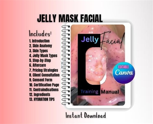 JELLY MASK FACIAL - Training Manual - Canva Editable - Etsy