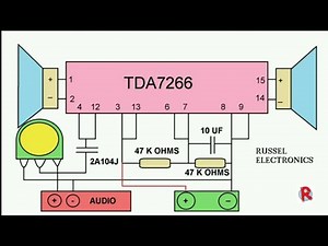 How to make TDA7266 Circuit Diagram Amplifier 7w + 7w | Circuit Diagram | Electronics Project