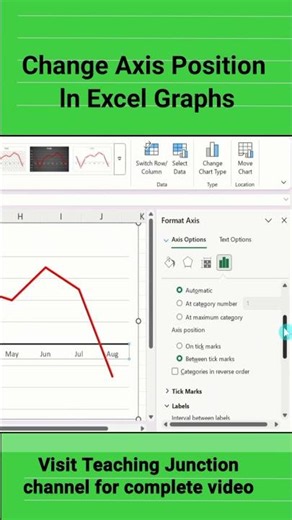 Change The Position Of The Horizontal and Vertical Axis in Excel #ChangePosition #Axis #Shorts