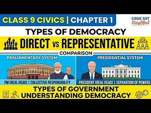 Types of Democracy: Direct vs Representative | Parliamentary vs Presidential System | Class 9 Civics