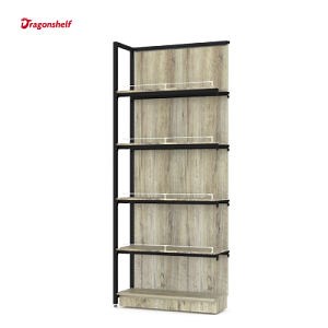 [Hot Item] Metal Wooden Food Bread Shelves Display Rack Cabinet Display Stand